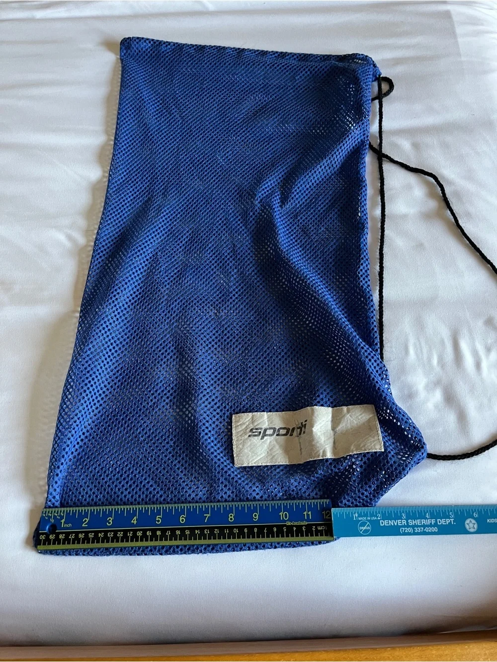 Sporti Blue Mesh Drawstring Swim Gear Bag Backpack 14x28 Wet/Dry Travel Sack
